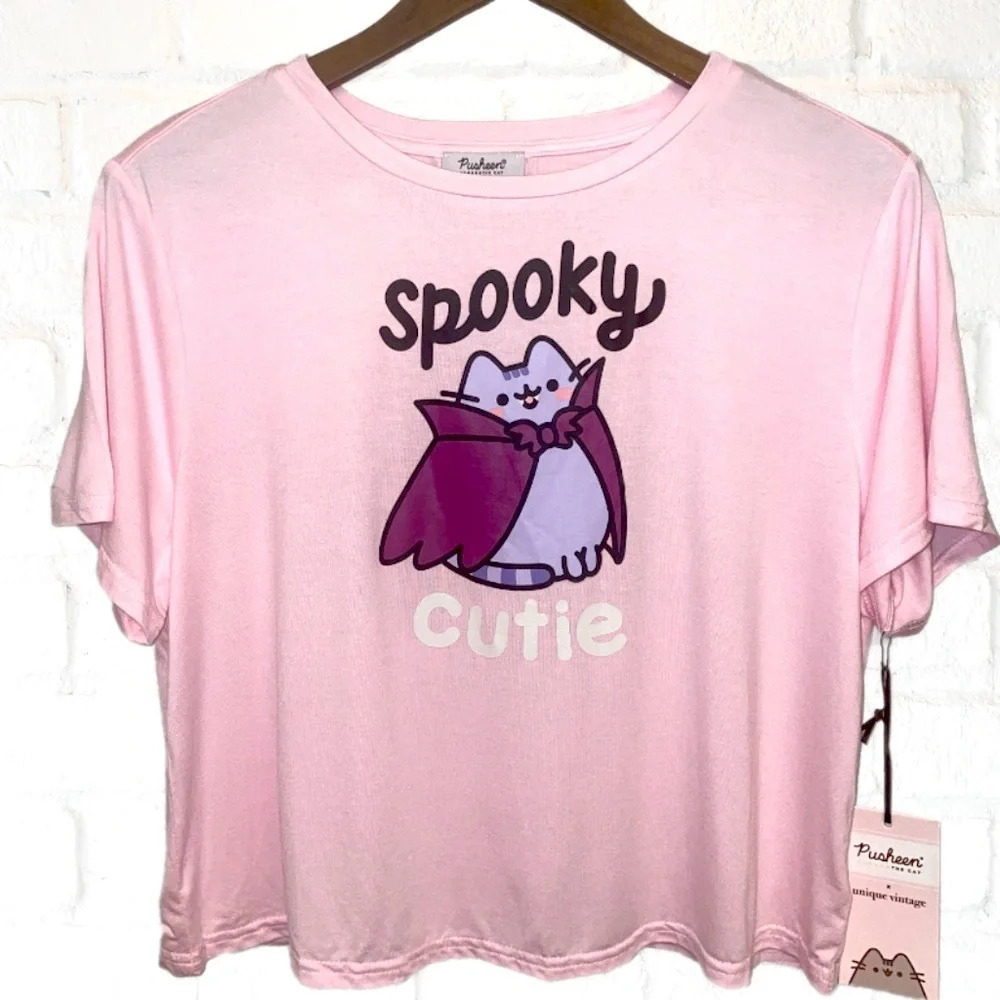 Pusheen X Unique Vintage Spooky Cutie Crop Top - Picture 3 of 5